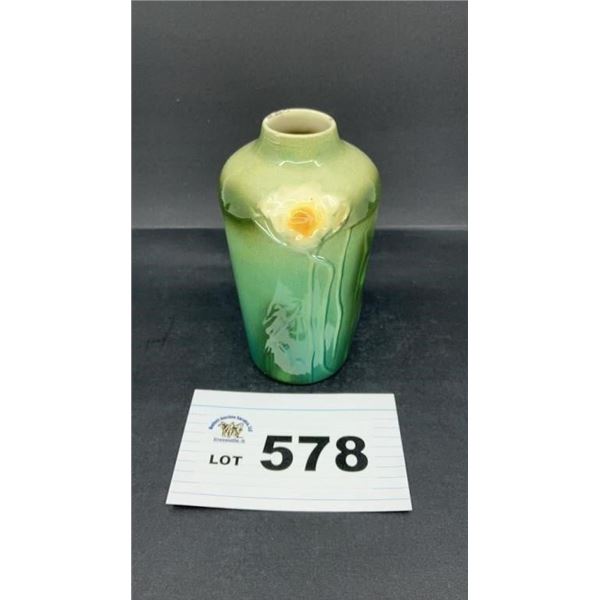 7 in WELLER. VASE, rim chipped