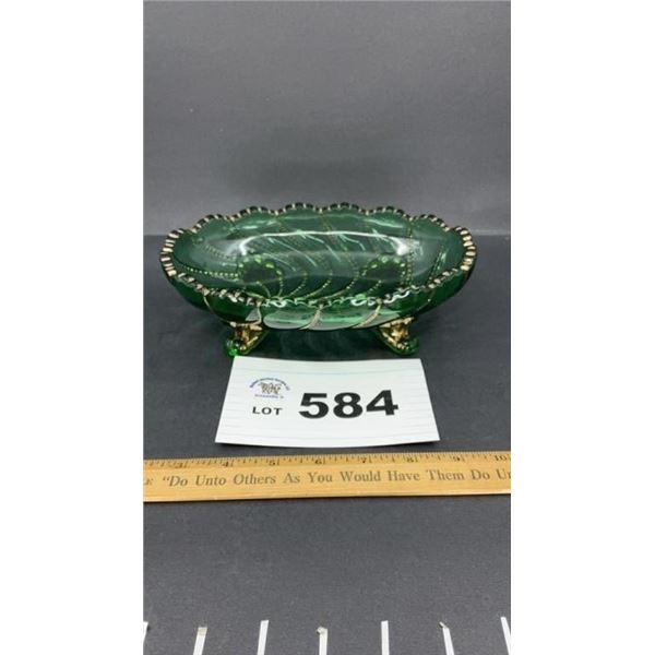 DUNCAN MILLER FOOTED BEADED SWIRL BOWL CIRCA 1890