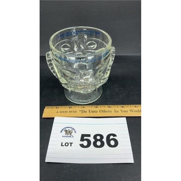 COMPLIMENTS OF INDIANA GLASS BOWL 5 inches tall