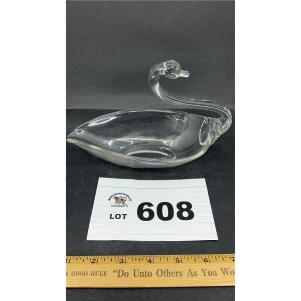 DUNCAN MILLER 6 inch GLASS SWAN