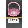Image 1 : FENTON GLASS HAND PAINTED BASKET, 7 INCHES TALL