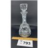 Image 1 : CRYSTAL DECANTER WITH STOPPER, 10 INCHES TALL