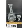 Image 3 : CRYSTAL DECANTER WITH STOPPER, 10 INCHES TALL