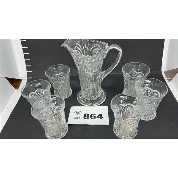 EAPG PITCHER AND TUMBLERS