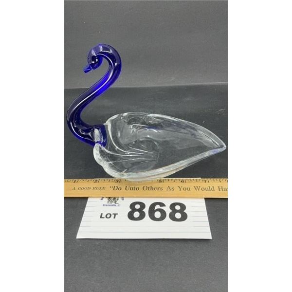 TIFFIN GLASS SWAN CANDY DISH