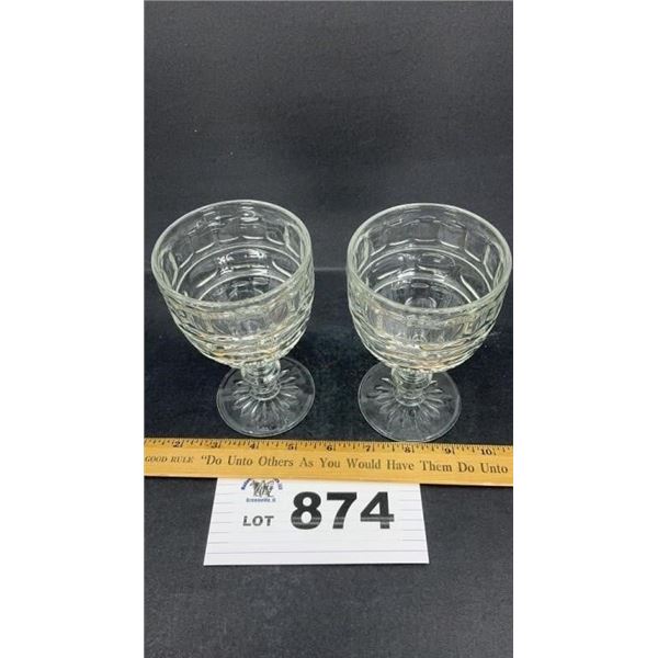 FOSTORIA GLASS CO.  HERMATUBE GOBLETS
