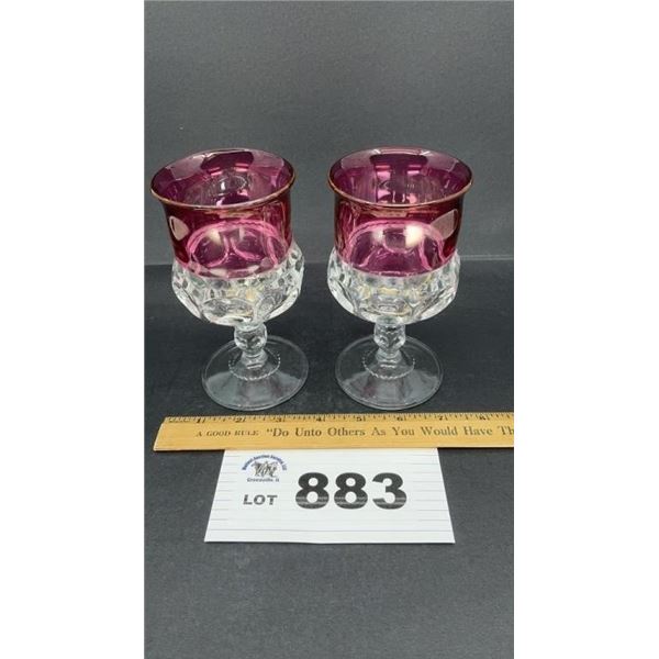 INDIANA GLASS CO. KINGS CROWN GOBLETS