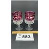 Image 1 : INDIANA GLASS CO. KINGS CROWN GOBLETS