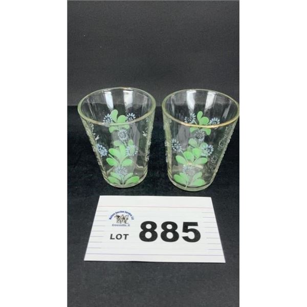 HAND PAINTED VINTAGE TUMBLERS