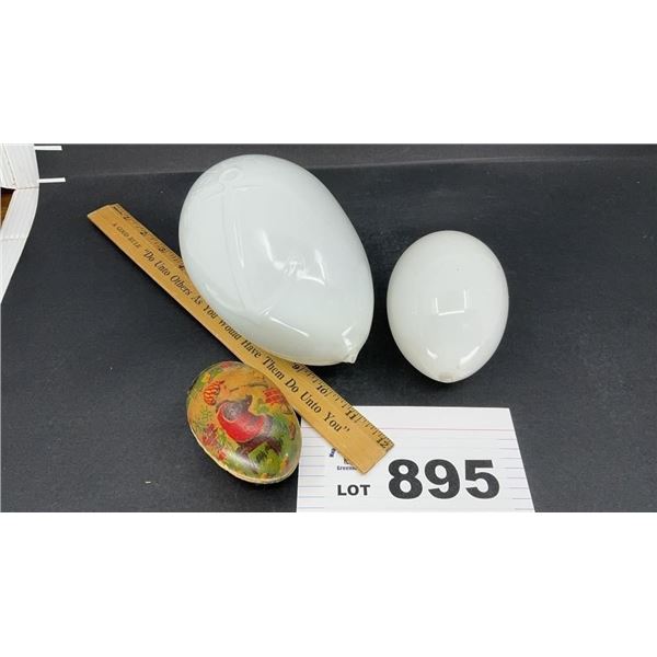 VINTAGE DECOUPAGE EGG, GLASS EMBOSSED EGG, SMALL