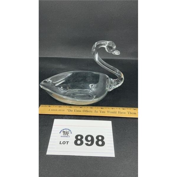 DUNCAN MILLER 6 inch GLASS SWAN