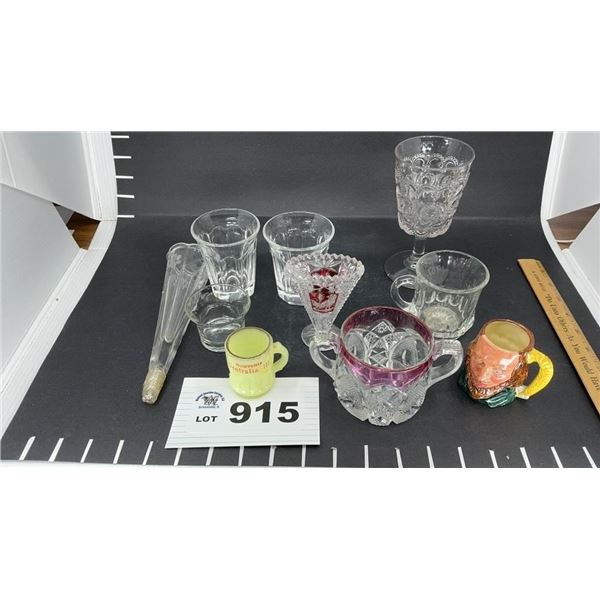 ASSORTED VINTAGE GLASS PCS