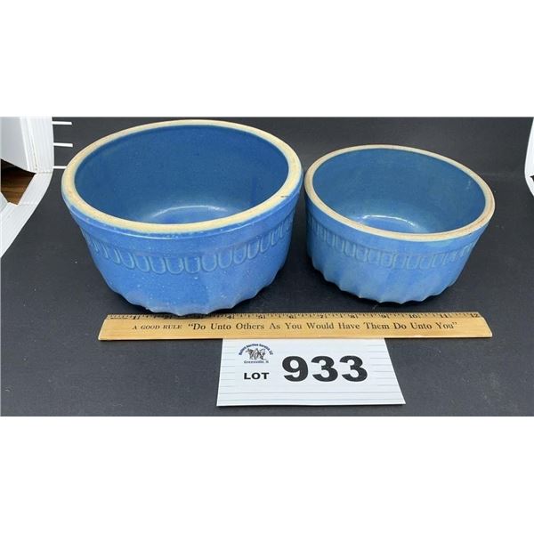 SALT GLAZED CROCK BOWLS SET OF 2