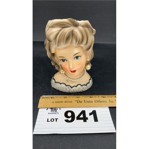 ENESCO LADIES HEAD. VASE 6 inches tall