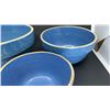 Image 3 : VINTAGE BLUE GLAZE STONEWARE BOWLS SET OF 3