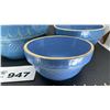 Image 4 : VINTAGE BLUE GLAZE STONEWARE BOWLS SET OF 3