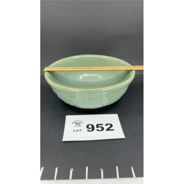 GREEN GLAZED VINTAGE BOWL