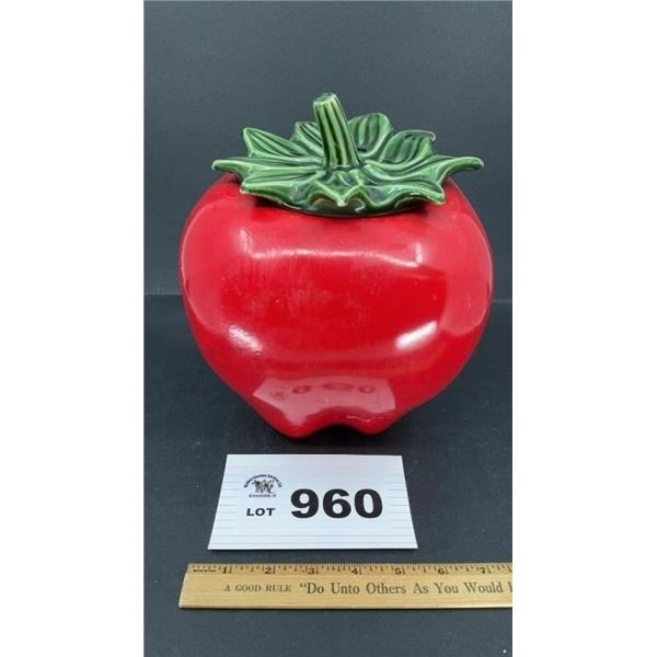 VINTAGE McCOY RED APPLE 11 inch COOKIE JAR