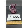Image 1 : SMALL 4 IN AMETHYST GLASS. PITCHER