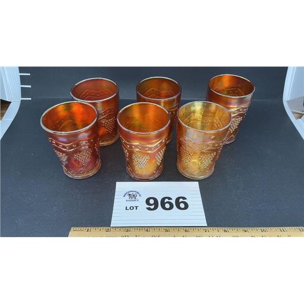 MARIGOLD CARNIVAL WARE GLASS TUMBLERS 6
