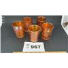 Image 1 : MARIGOLD CARNIVAL WARE GLASS TUMBLERS 5