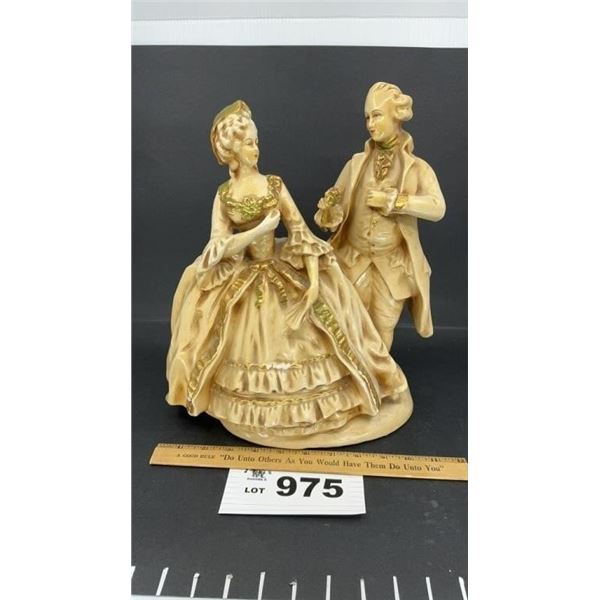VICTORIAN CHALKWARE COUPLE FIGURE 13 inches tall