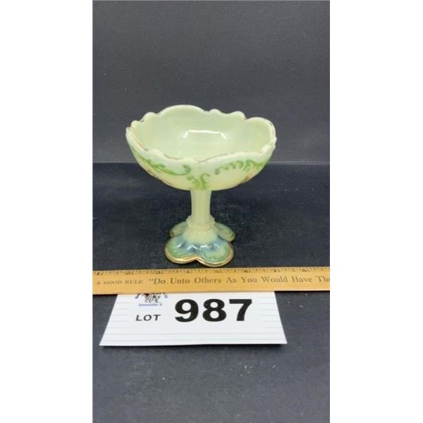 NORTHWOOD CUSTARD GLASS INTAGLIO JELLY COMPOTE 5