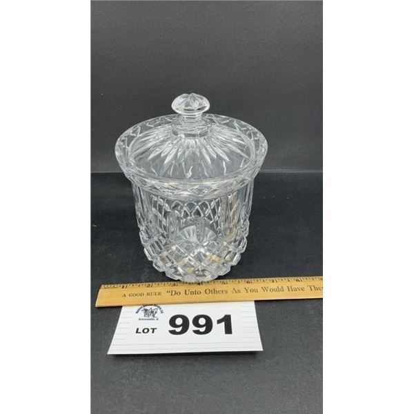 GORHAM CRYSTAL KING EDWARD BISQUIT BARREL w LID 7