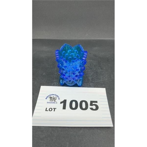 FENTON BLUE HOBNAIL TOOTHPICK HOLDER