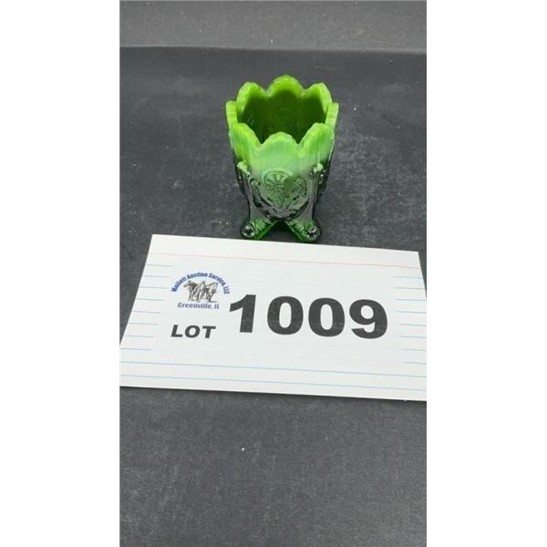 JOE BLAIR TWO TONE GREEN TOOTHPICK HOLDER