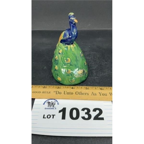 ROSEMEADE PEACOCK GLASS BELL