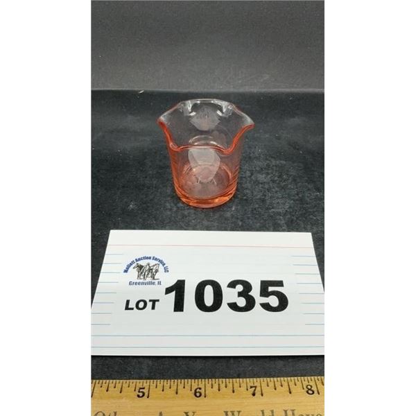 PINK GLASS TOOTHPICK HOLDER