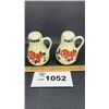 Image 1 : VINTAGE HALL POPPY SALT, PEPPER SHAKERS 5 in