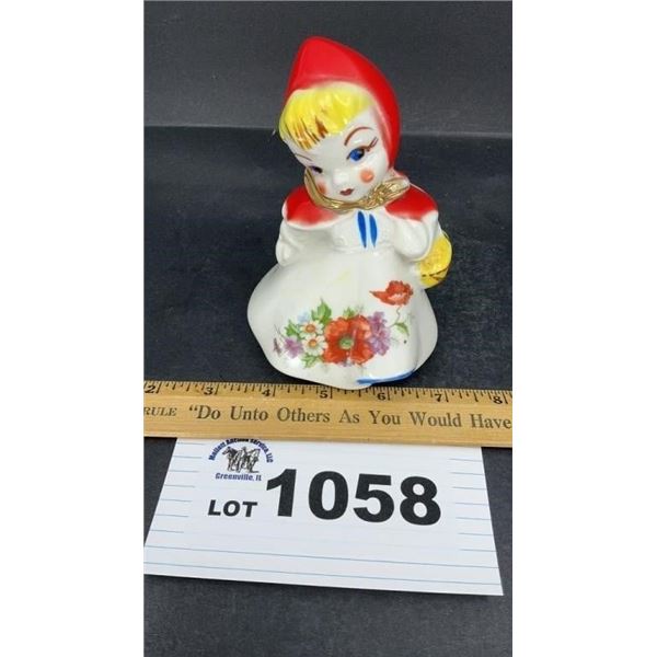 VINTAGE LITTLE RED RIDING HOOD SHAKER 5 in tall