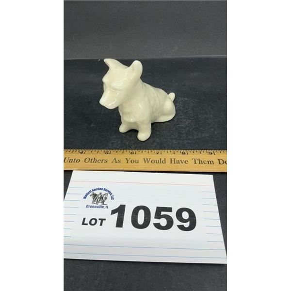 BELLEEK PORCELAIN FIGURINE SCOTTISH TERRIER