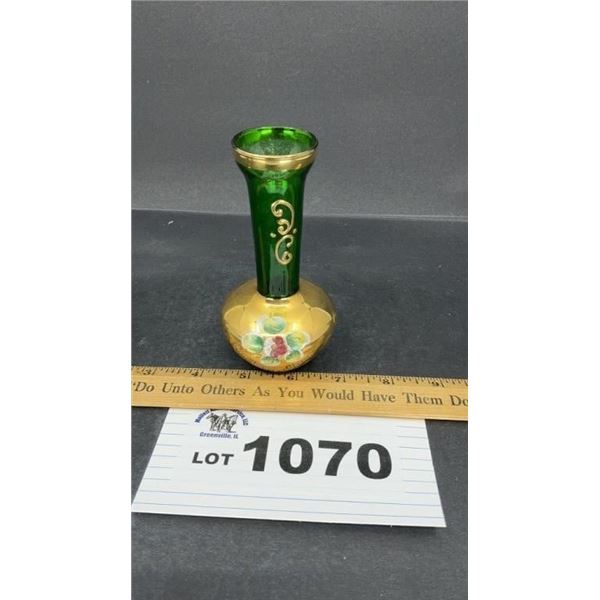 MURANO STYLE GLASS VASE 5 in