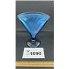 Image 1 : FENTON IRIDESCENT BLUE ART GLASS STRETCH FAN V