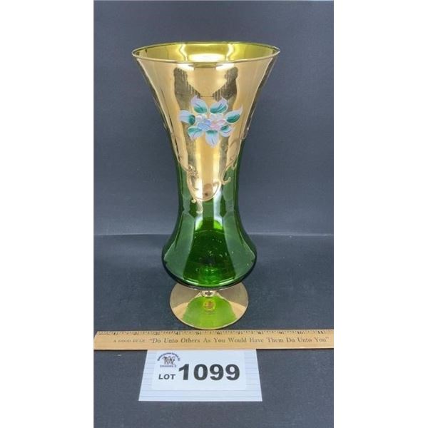 VINTAGE CZECH BOHEMIAN CRYSTAL EMERALD GREEN V