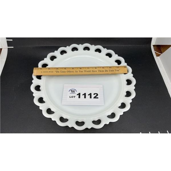 LACE EDGE MILK GLASS PLATTER