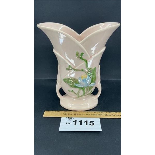HULL ART VASE 11 inches tall, flaw at bottom rim
