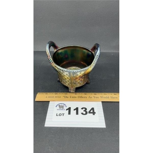 NORTHWOOD CARNIVAL GLASS 5 inches tall BUSHEL