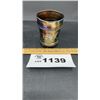 Image 1 : DUGAN CARNIVAL GLASS PEACOCK TUMBLER chipped on