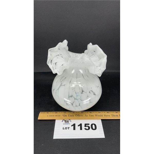 ANTIQUE OPALINE GLASS VASE 8 inches tall