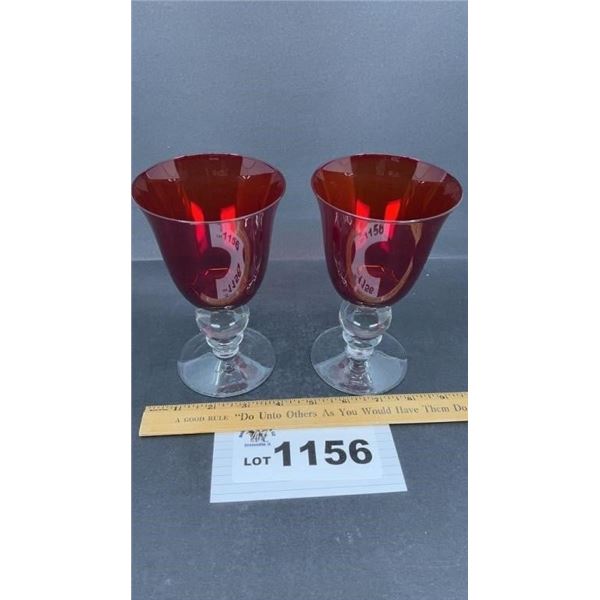 RUBY RED BAR GLASSES CLEAR BALL STEM 2