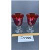Image 1 : RUBY RED BAR GLASSES CLEAR BALL STEM 2
