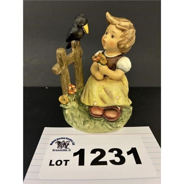 MJ HUMMEL GOEBEL FIGURINE - GIRL WITH BLACKBIRD
