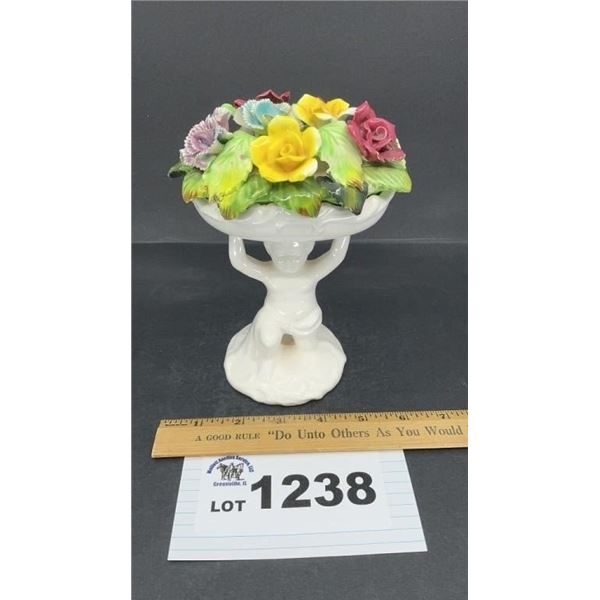 BONE CHINA FLORAL 7 inches tall