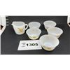 Image 1 : FIRE KING WHEAT CUSTARD BOWLS, CREAM PITCHER