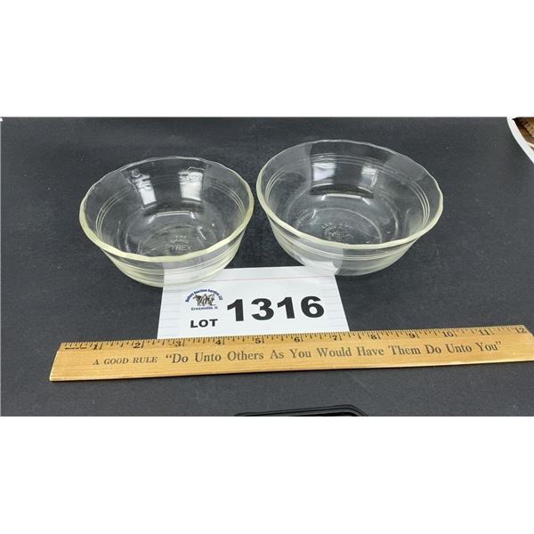PYREX CLEAR GLASS MIXING BOWLS