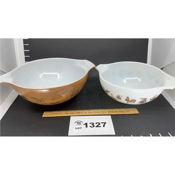 PYREX EARLY AMERICAN MIXING/NESTING BOWLS